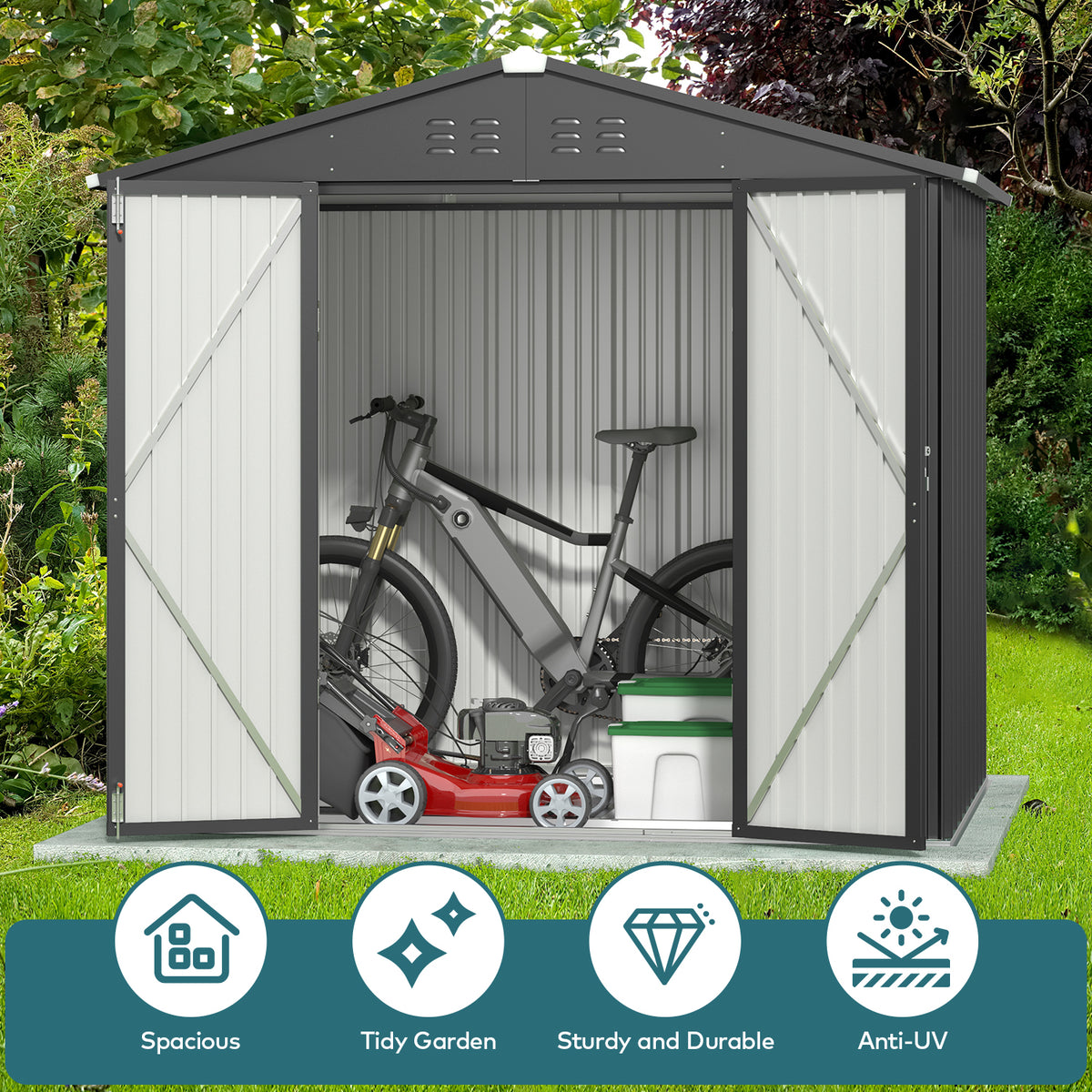 8' x 6' Outdoor Storage Shed – Gizoon