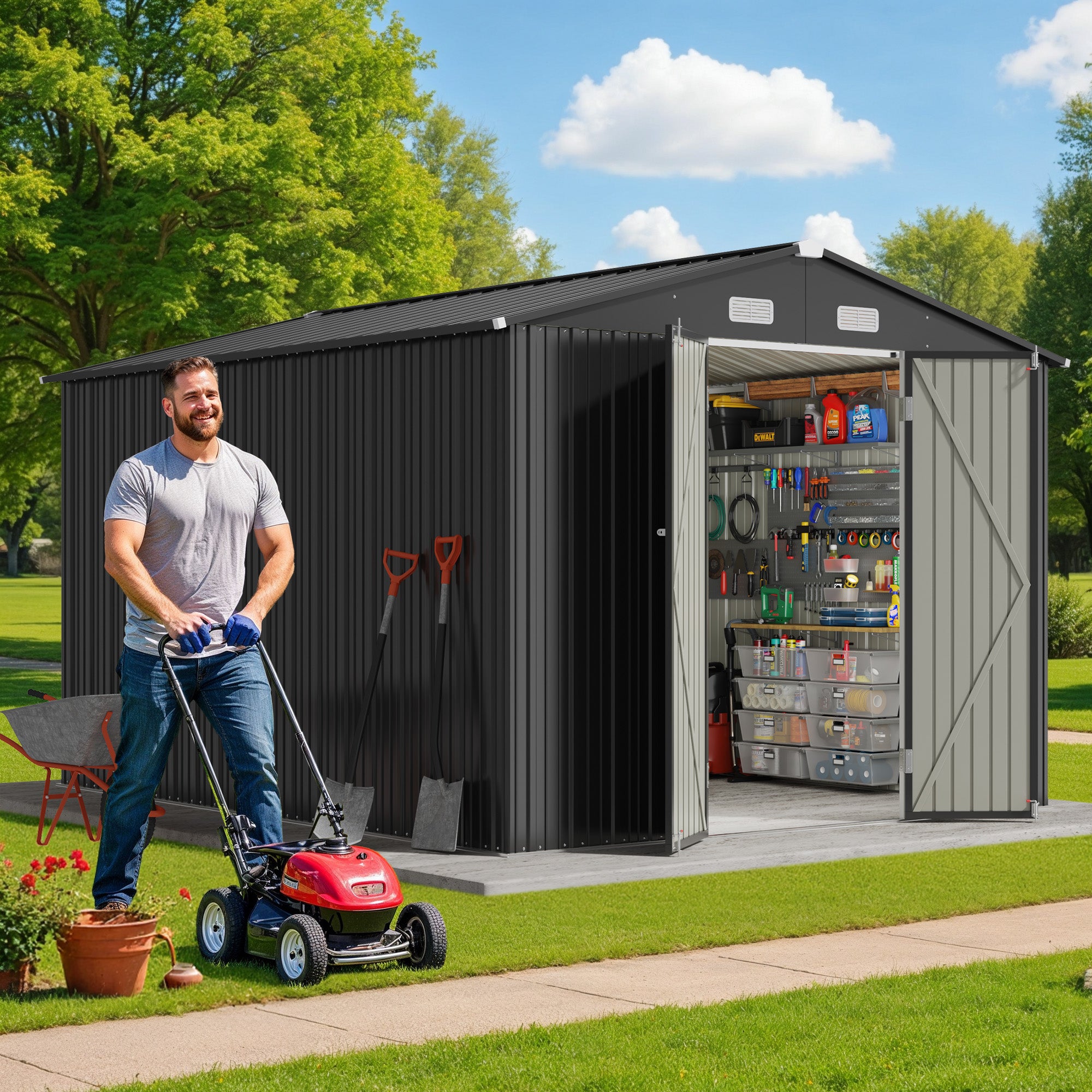 Gizoon 10x10 FT Outdoor Storage Metal Shed