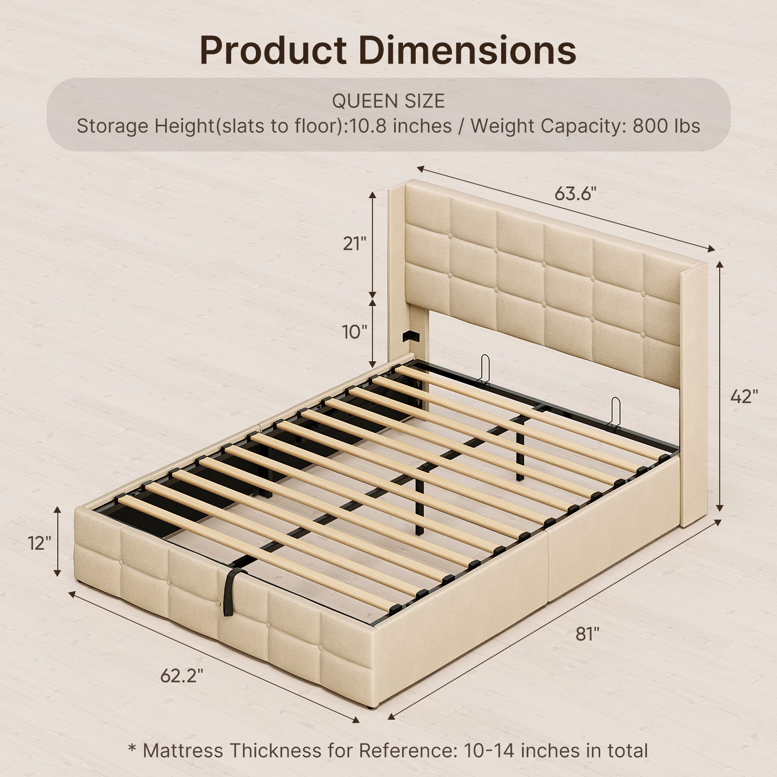 Queen Lift Up Storage Bed – Gizoon