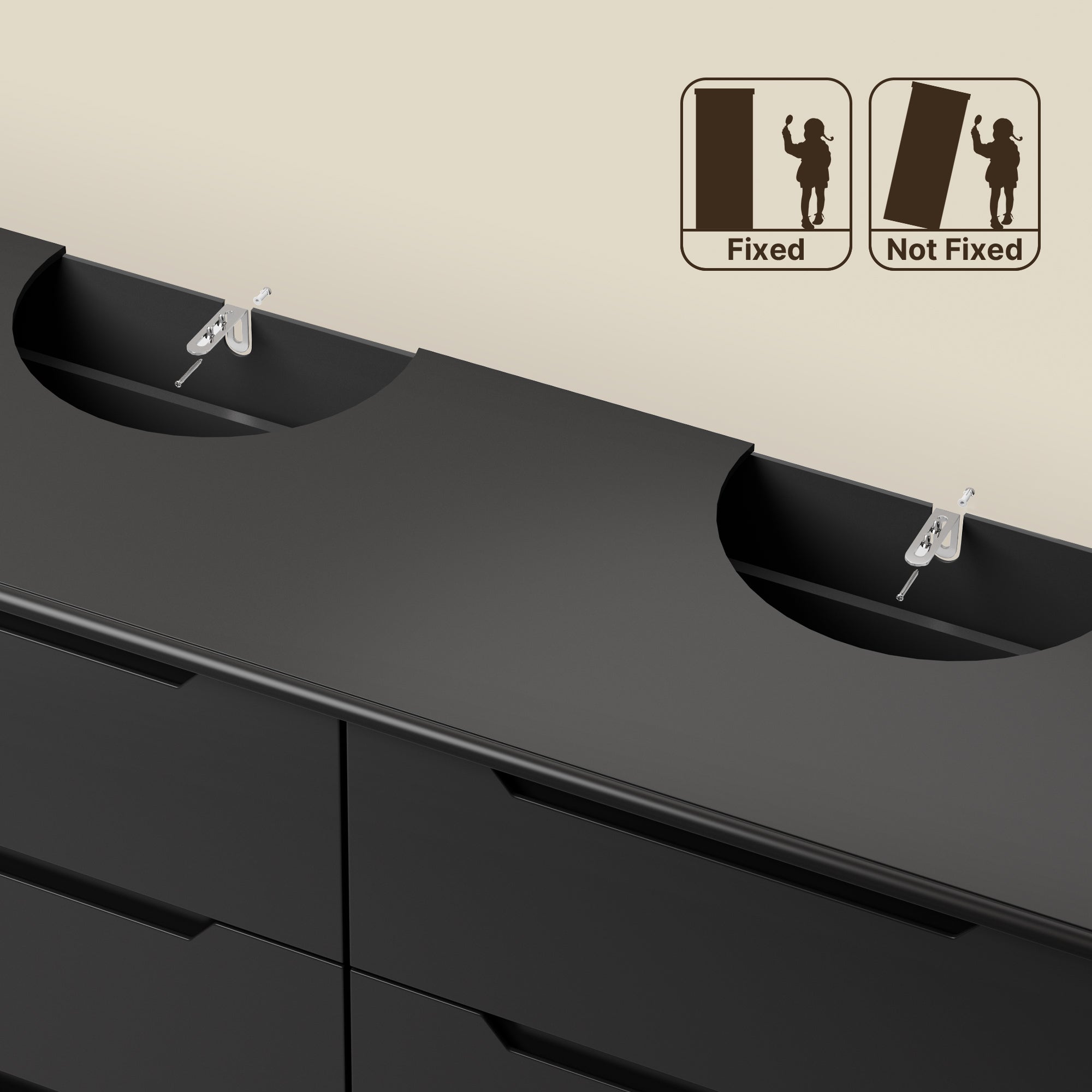 Gizoon 6 Drawer Dresser for Bedroom