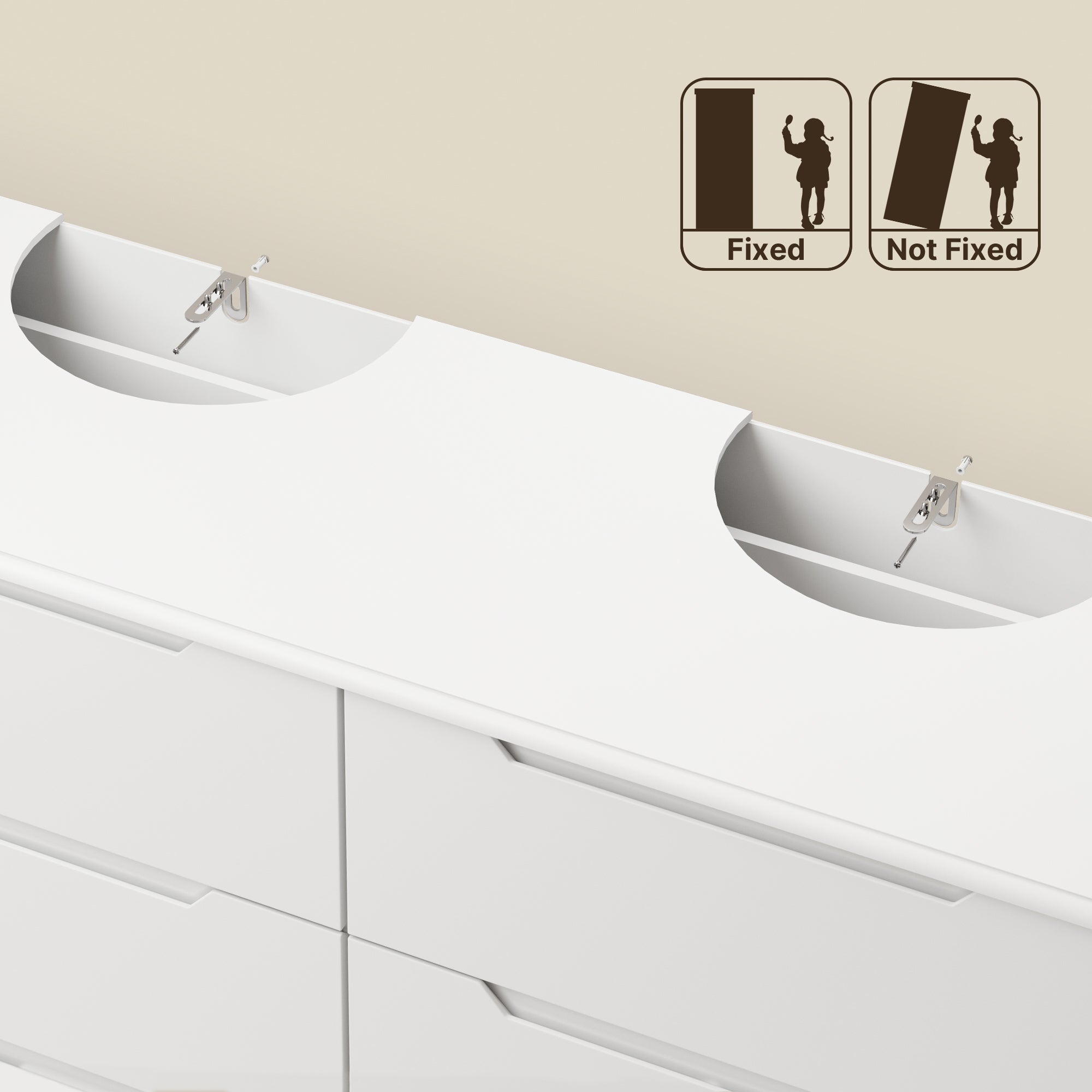 Gizoon 6 Drawer Dresser for Bedroom
