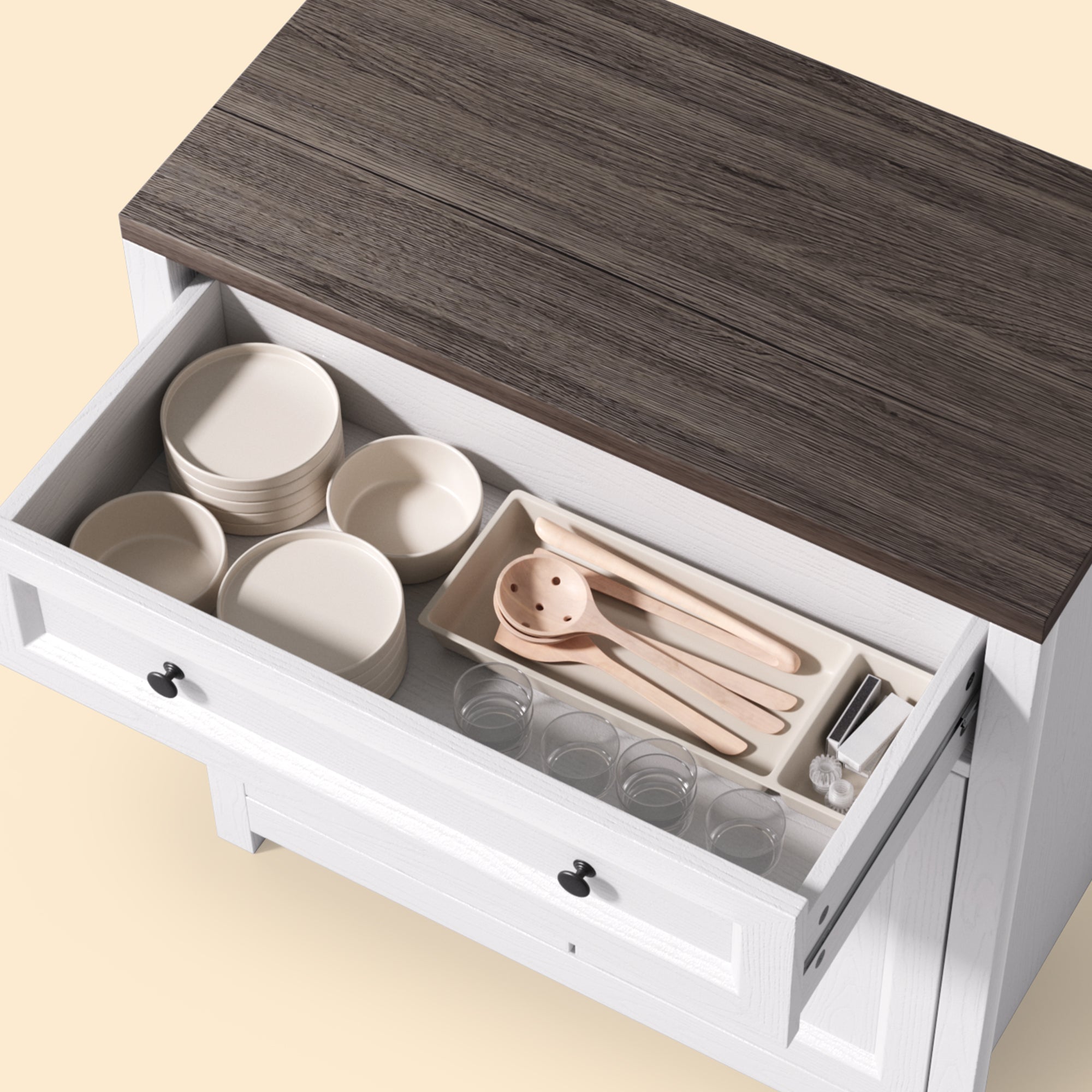 Kitchen Storage Cabinet with Adjustable Shelf