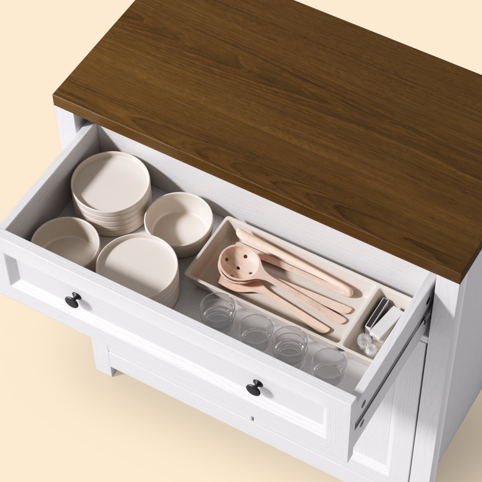 Kitchen Storage Cabinet with Adjustable Shelf