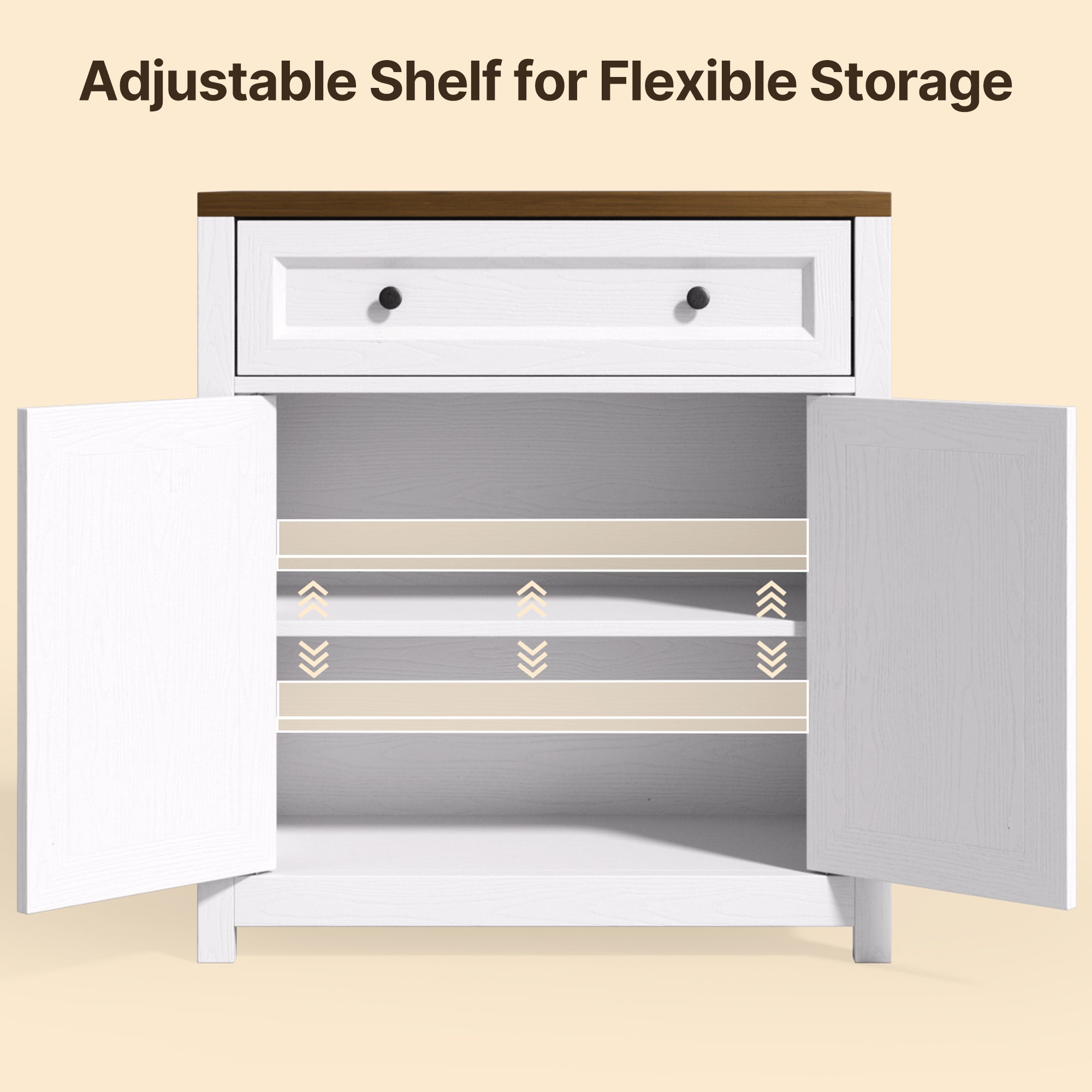 Kitchen Storage Cabinet with Adjustable Shelf