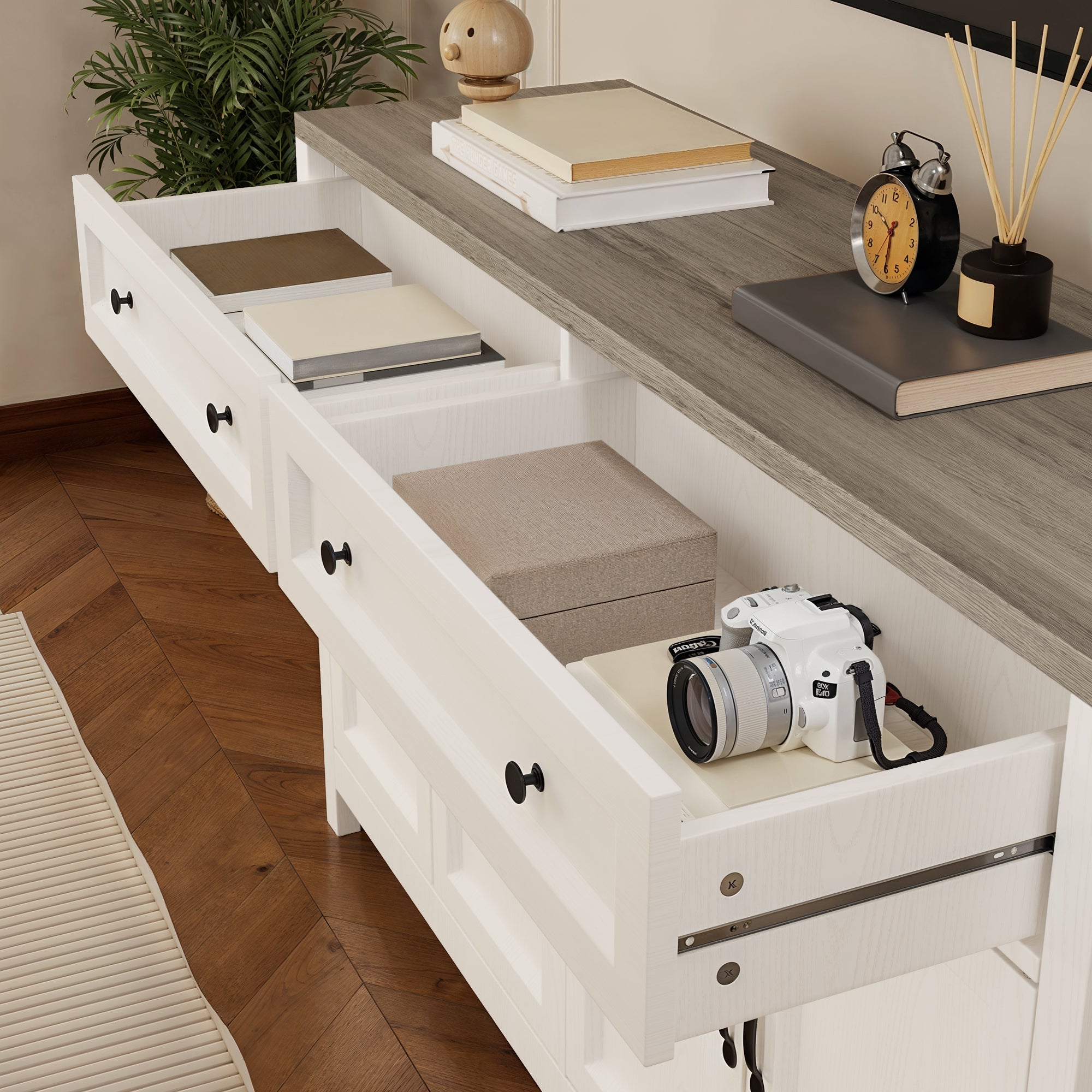 Gizoon Farmhouse Kitchen Sideboard Buffet Cabinet with Storage