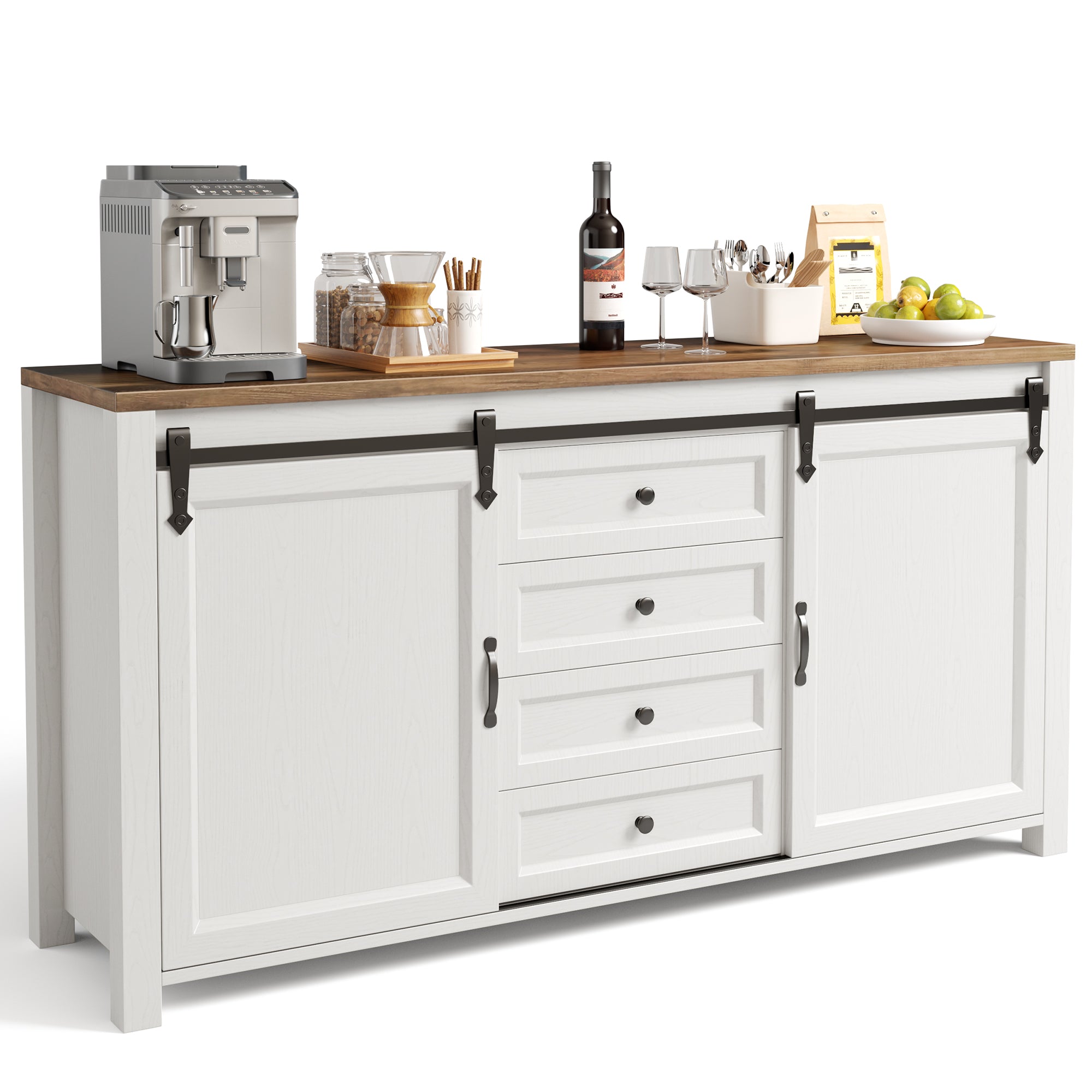 Gizoon Farmhouse Sideboard Buffet Cabinet with Storage