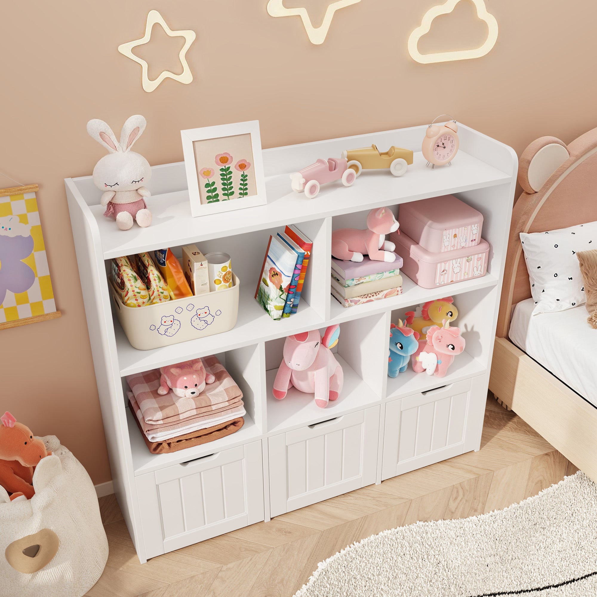 Wooden Toy Storage Organizer Baby Girl Storage REDmintss Wooden