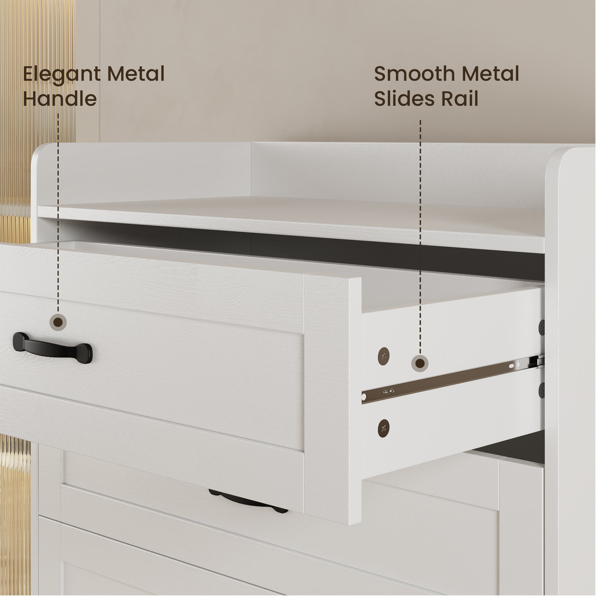 Gizoon 5 Drawers Dresser, 31.5" W Dresser for Bedroom, Chest of Drawers with Large Storage Capacity, Modern 5 Drawer Chest with Smooth Rail, Handles, Anti-tilt Device, for Hallway, Living Room