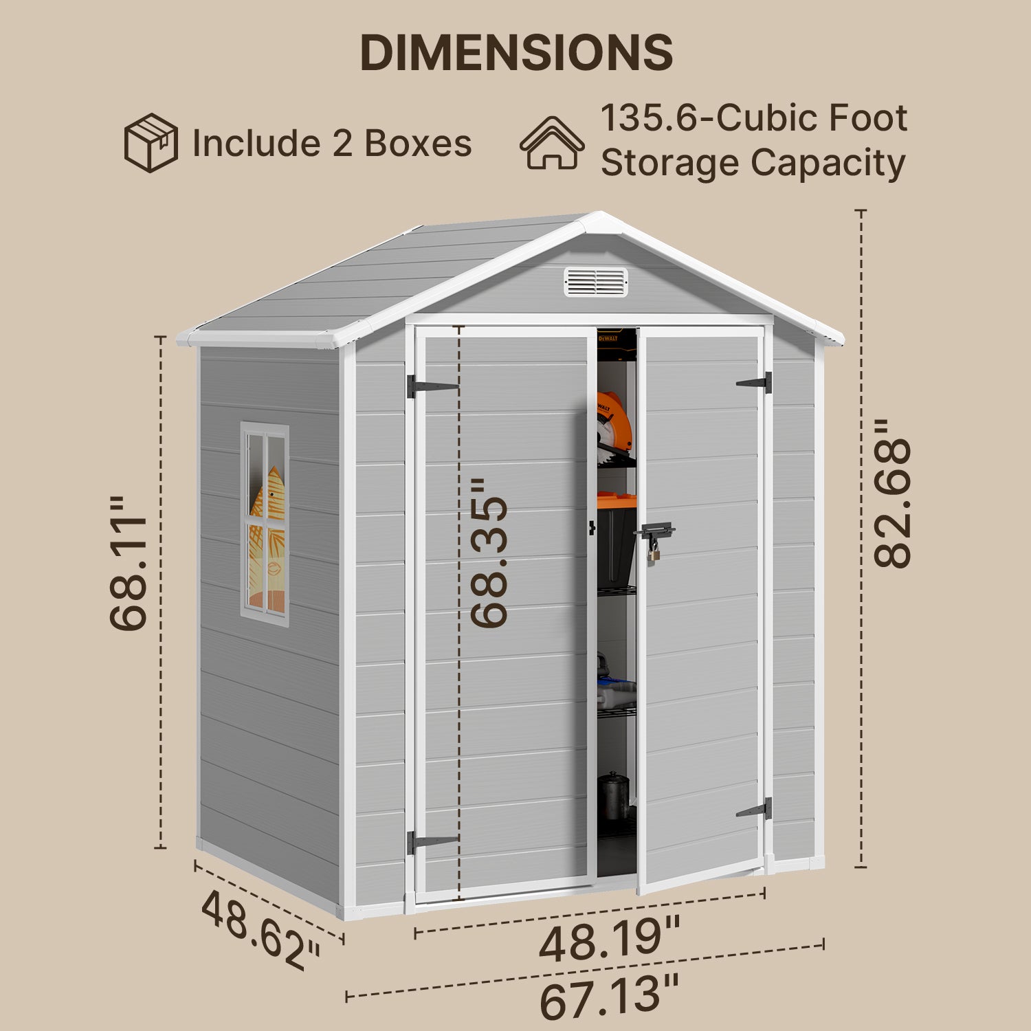 6'x4' Resin Outdoor Storage Shed – Gizoon