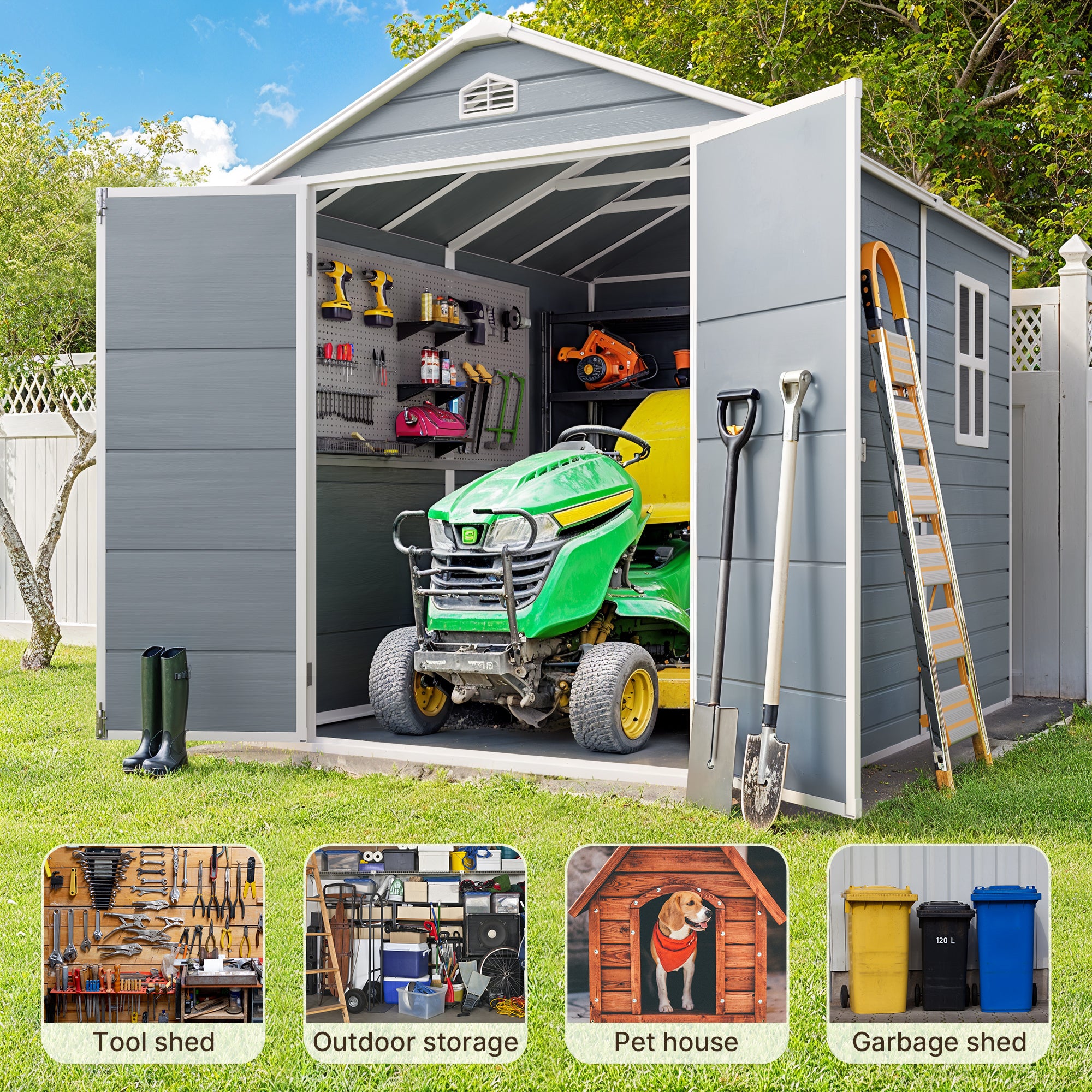 Gizoon 8x6 FT Outdoor Storage Shed with Floor
