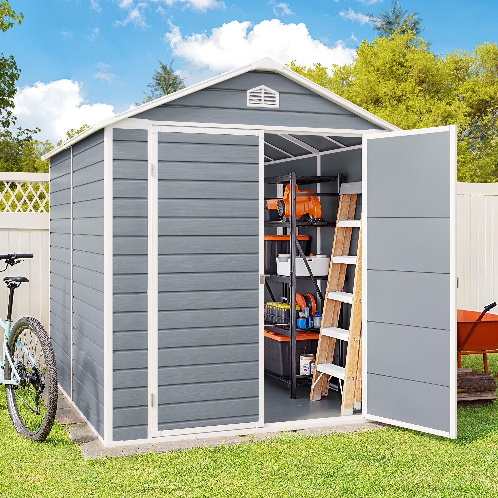 Gizoon 8x6 FT Outdoor Storage Shed with Floor