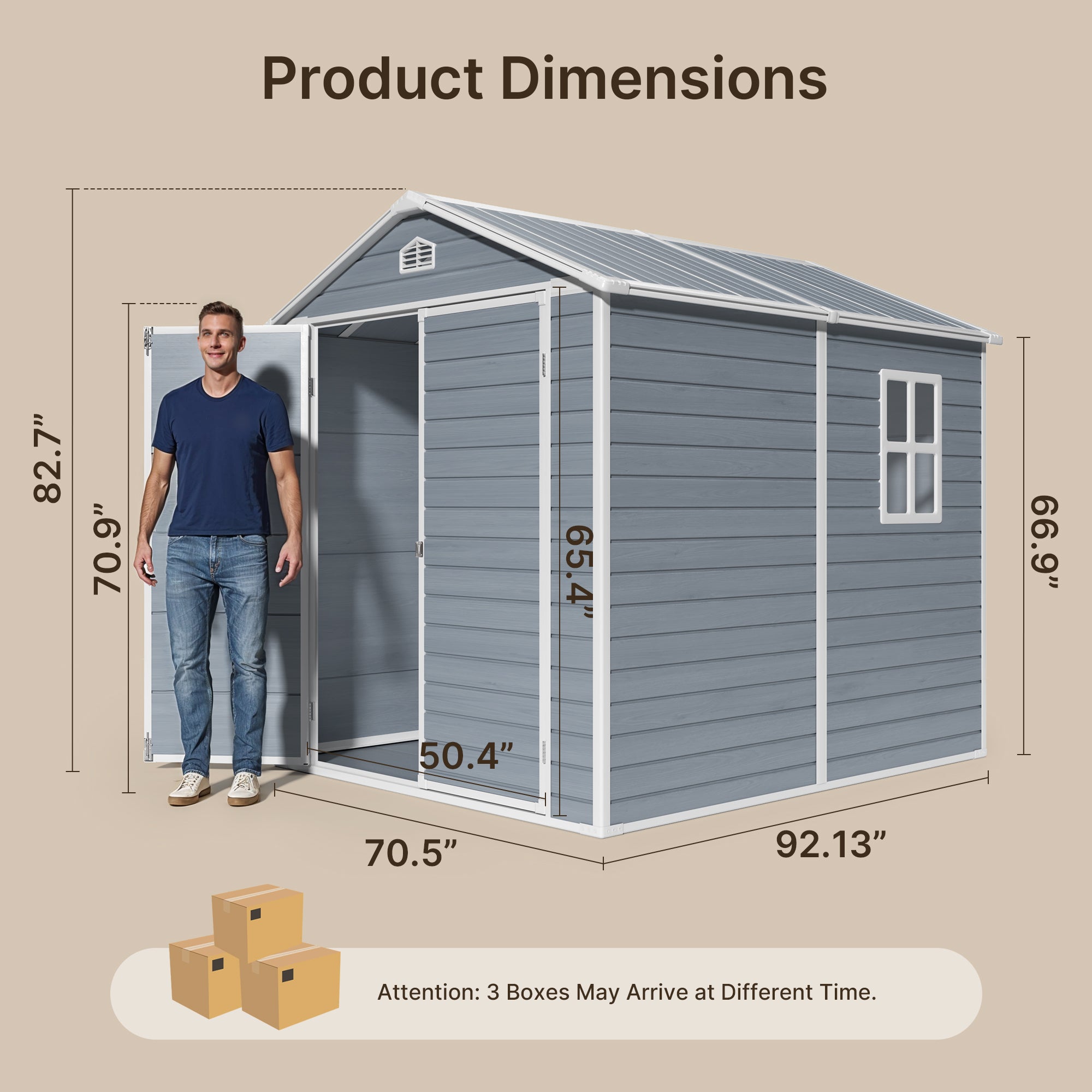 Gizoon 8x6 FT Outdoor Storage Shed with Floor