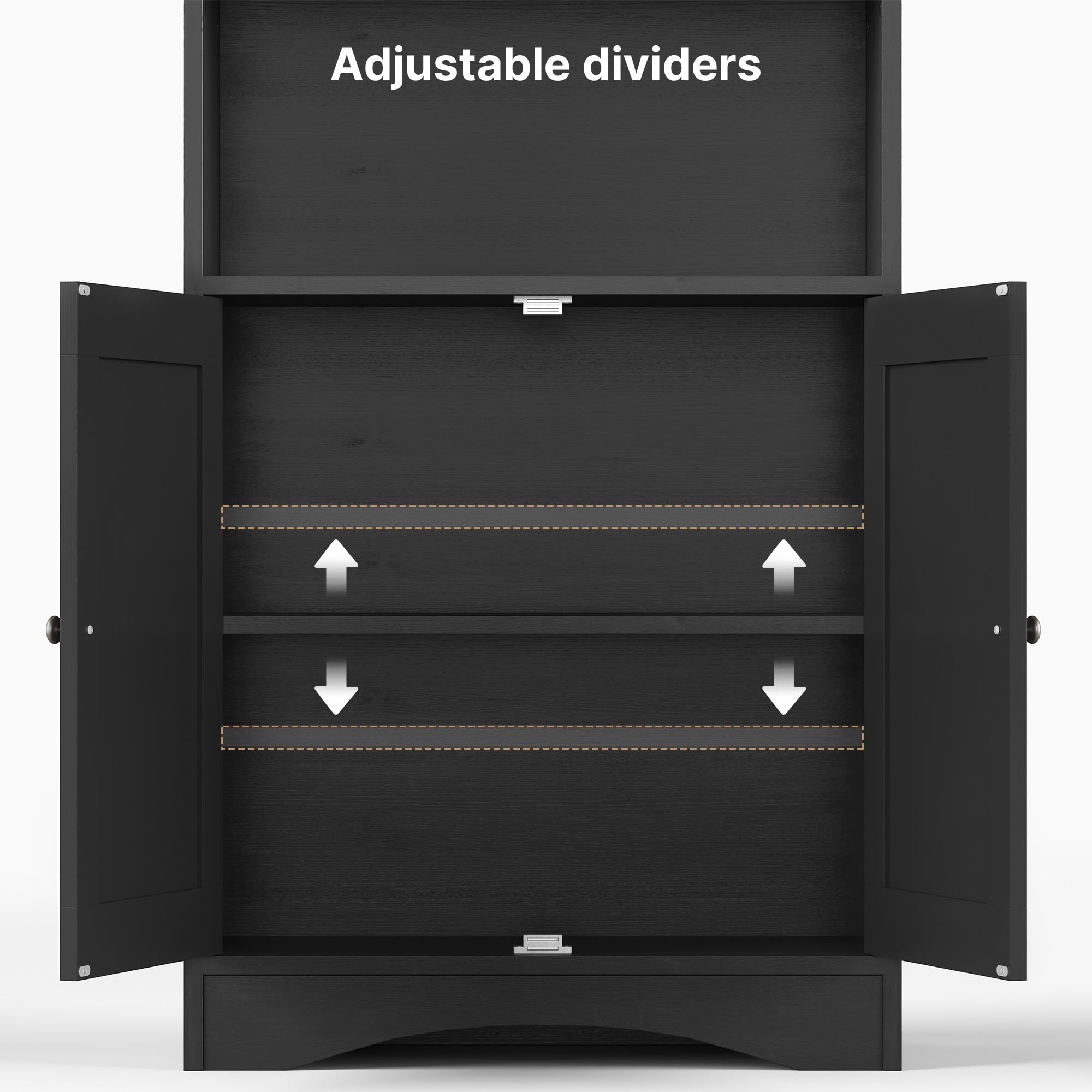 Gizoon Bookshelves and Bookcases with Doors, 6-Shelf Bookcase, Floor Standing Display Storage Shelves, 71” Tall Bookcase, with Adjustable Shelves, for Home, Office, Living Room, Bedroom